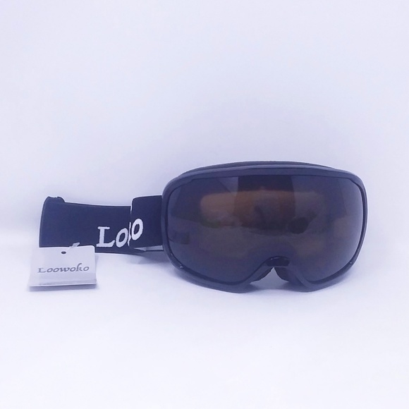 Black Frame Smoky Brown Lens 14.1% VLT Snowboard Ski Goggles - Picture 1 of 12